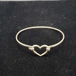 Vintage James Avery Sterling Silver Heart Hook Bracelet Bangle